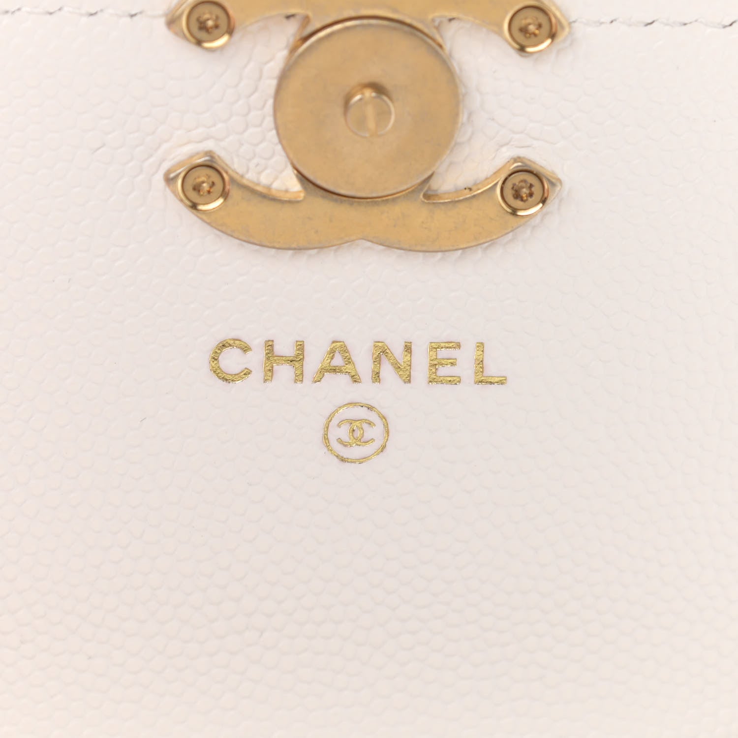 Chanel Caviar Quilted Bracelet On Chain Clutch White 6 of 13