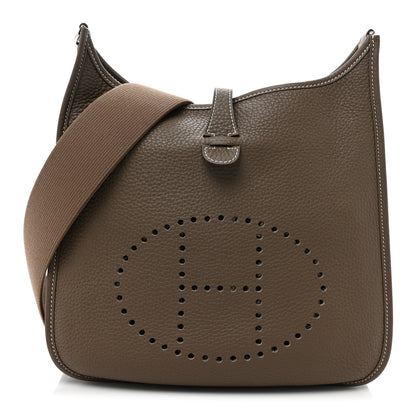 Hermes Taurillon Clemence Evelyne III PM Etoupe 1 of 9