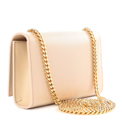 Saint Laurent Grain De Poudre Small Monogram Kate Satchel Nude Powder 2 of 9