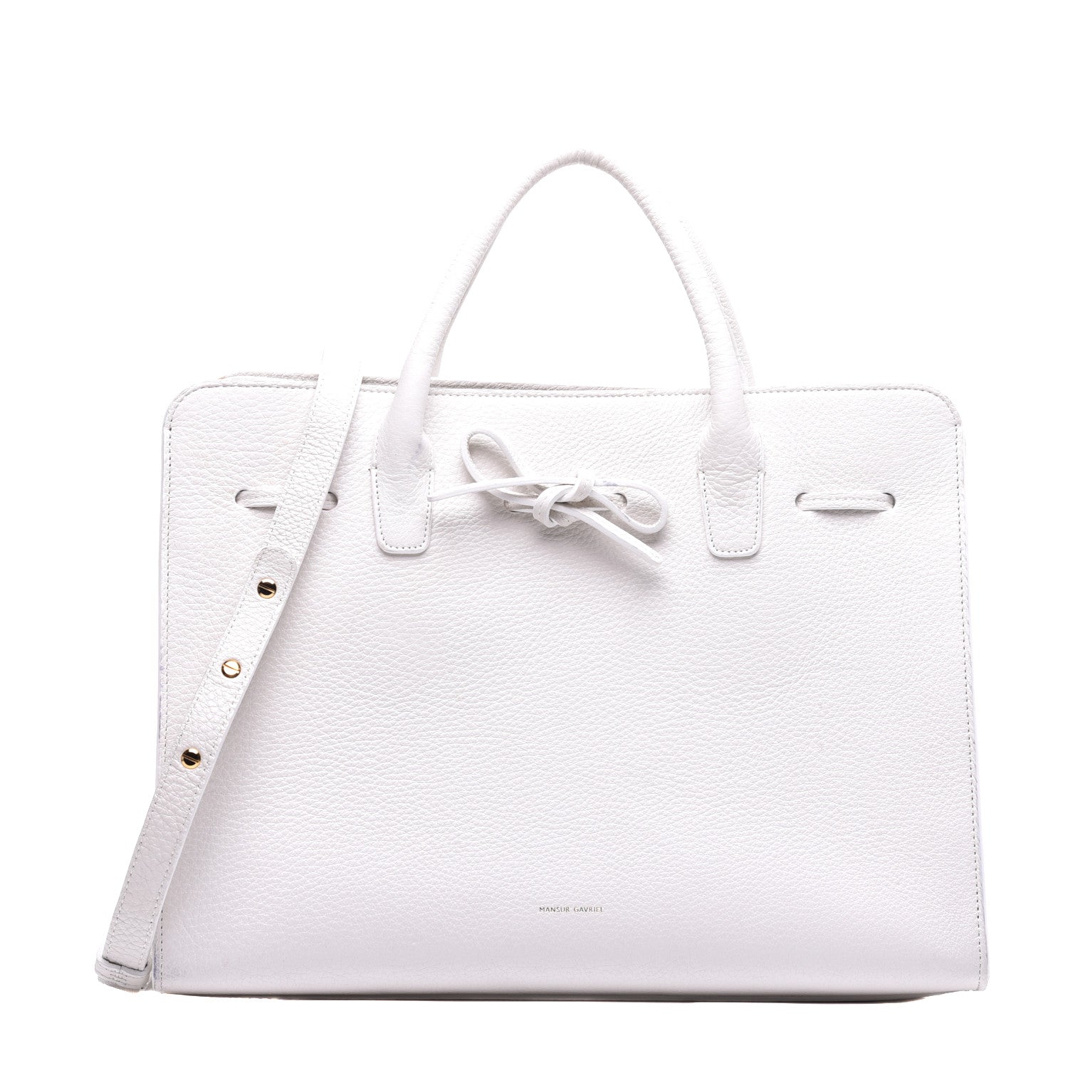 Mansur Gavriel Tumbled Calfskin Large Sun Bag White 1 of 10