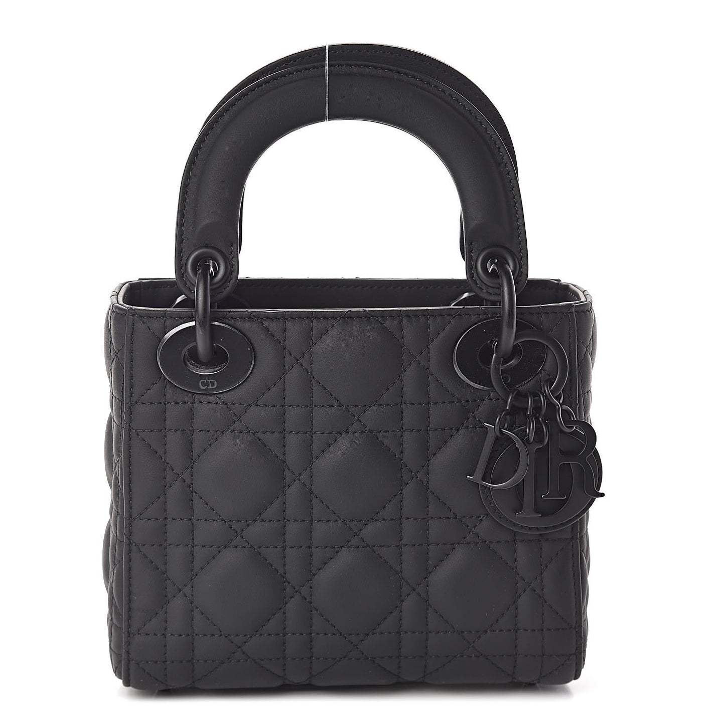 Ultra Matte Calfskin Cannage Mini Lady Dior Black