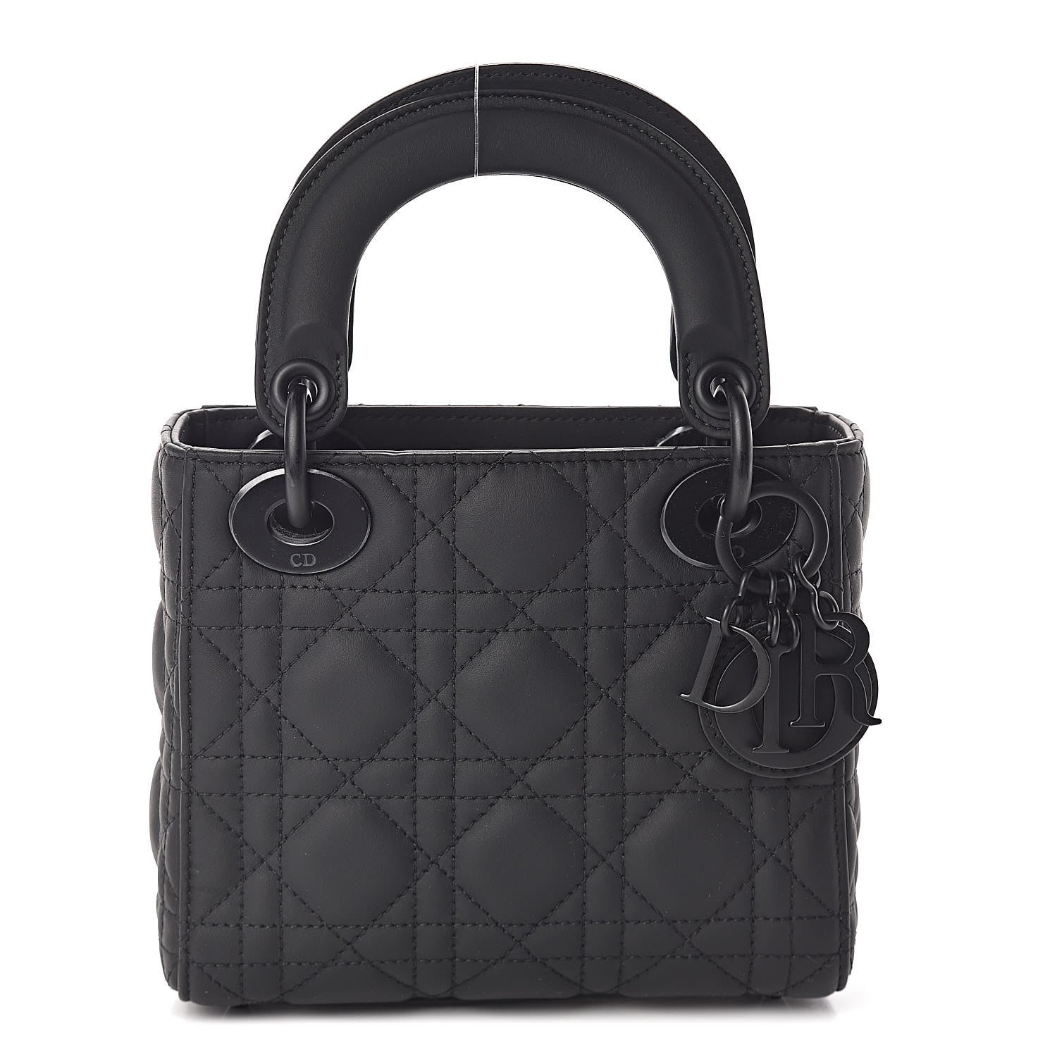 Christian Dior Ultra Matte Calfskin Cannage Mini Lady Dior Black 1 of 9