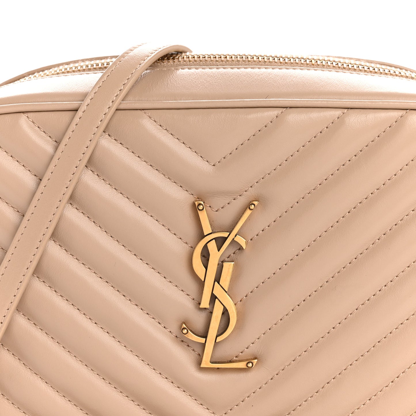 Calfskin Matelasse Monogram Lou Camera Bag Dark Beige