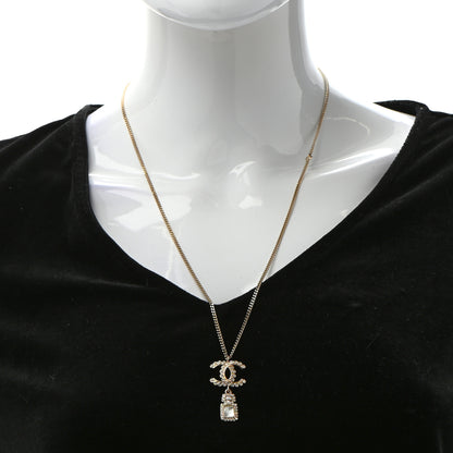Chanel Crystal Pearl CC Necklace Pearly White Gold 2 of 6