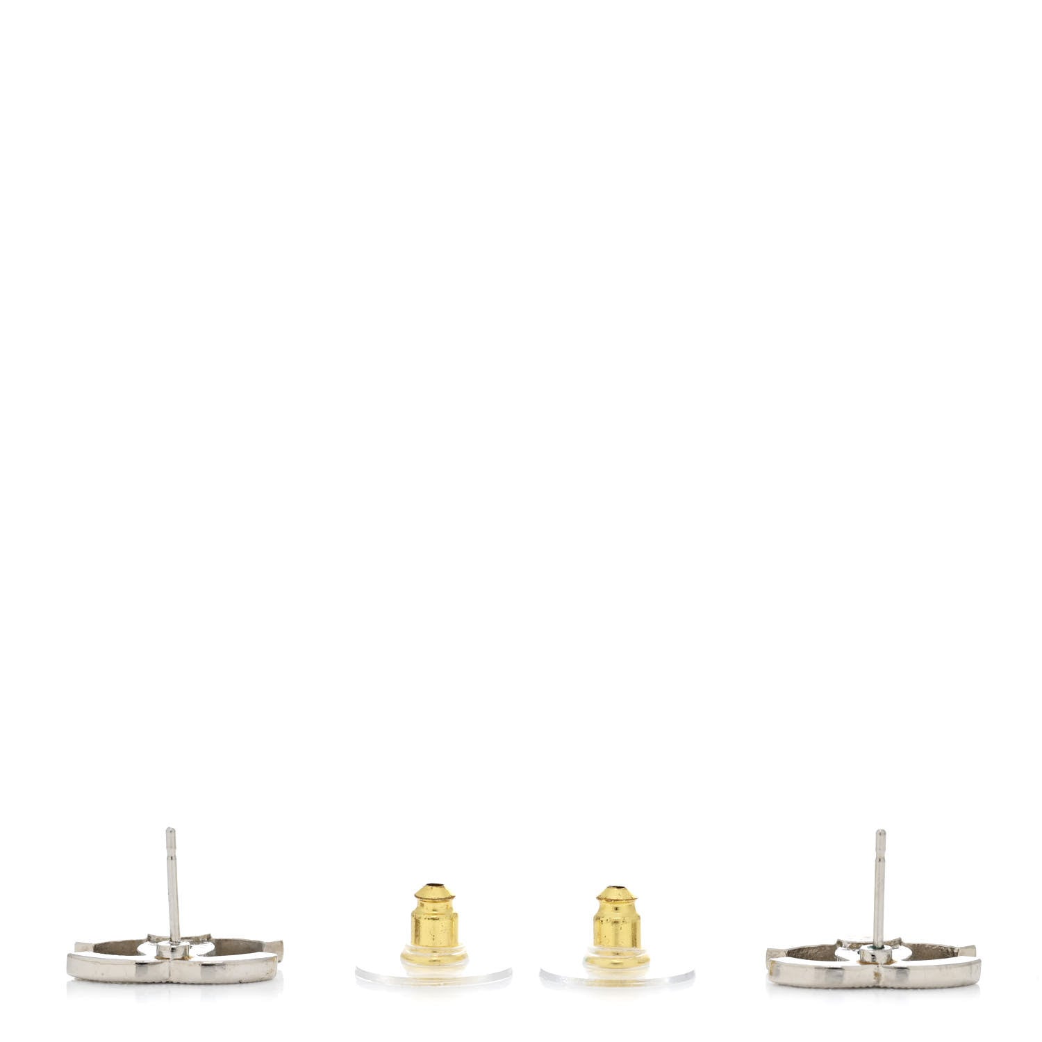 Chanel Crystal CC Earrings Silver 3 of 6