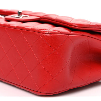 Chanel Lambskin Quilted Jumbo Double Flap Red 9 of 9