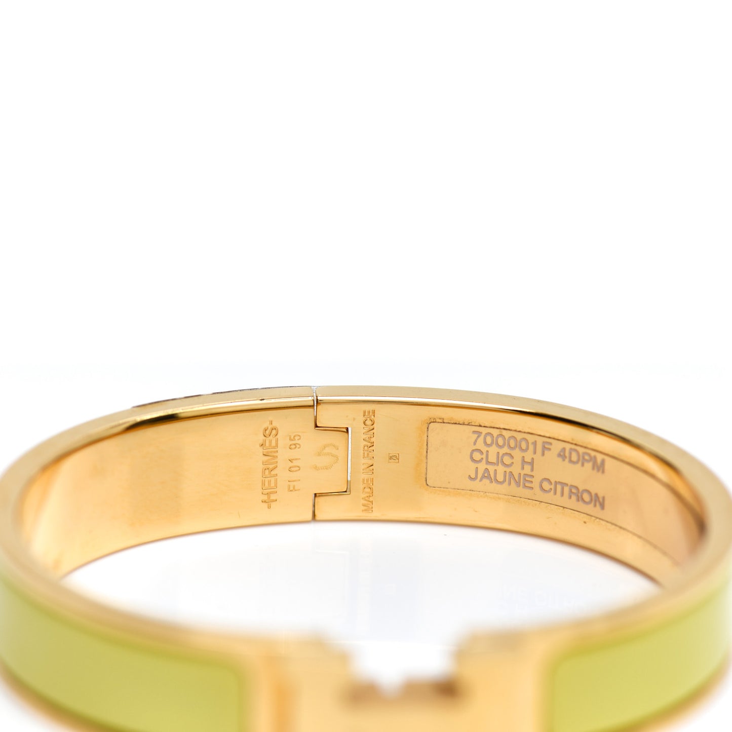 Enamel Narrow Clic Clac H Bracelet PM Jaune Citron