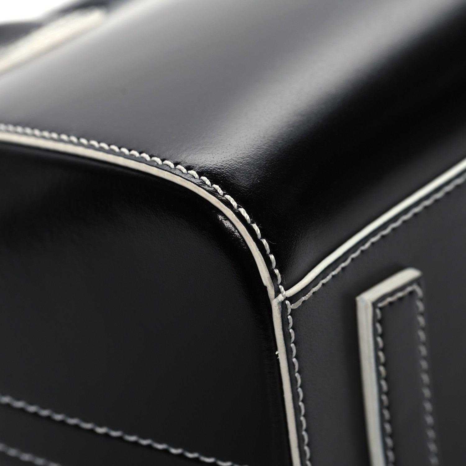 Givenchy Calfskin Contrast Topstitch Small Antigona Black White 9 of 14