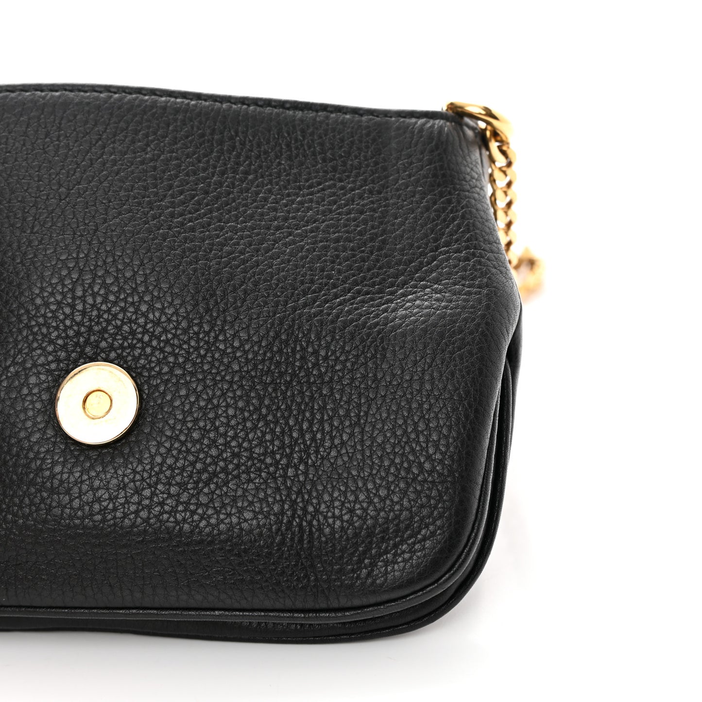 Pebbled Calfskin Small 1973 Chain Shoulder Bag Black