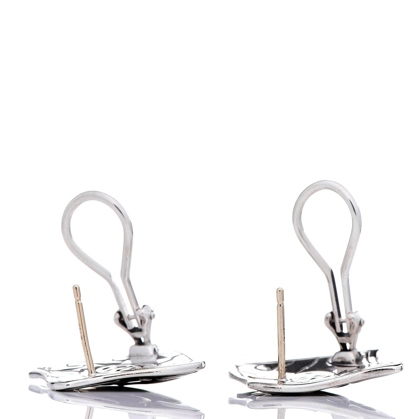 Sterling Silver 22K Yellow Gold Dayak Square Earrings