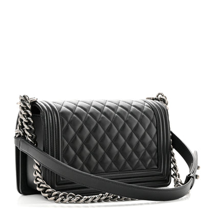 Chanel Calfskin Quilted Medium Boy Flap Black 3 of 9