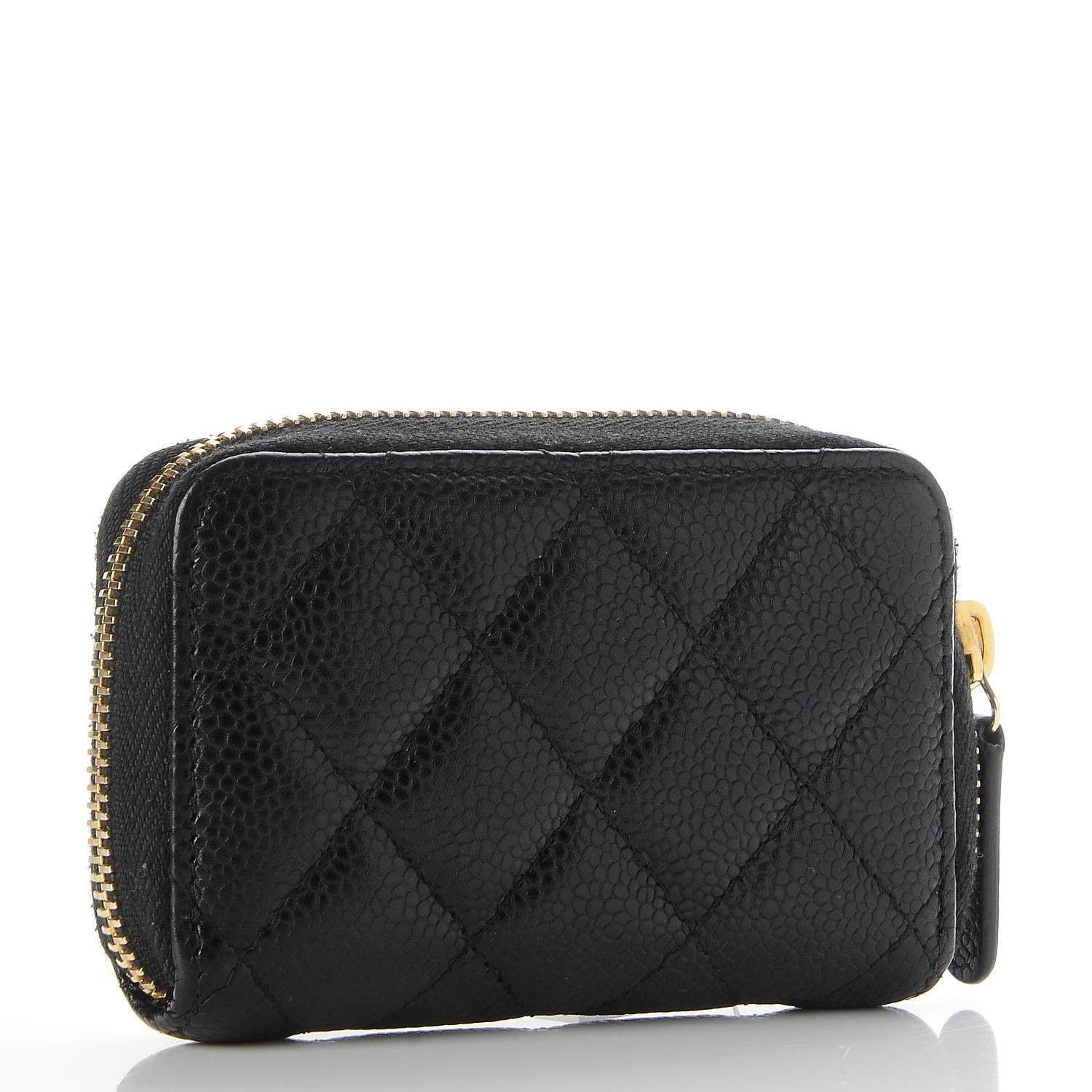 Chanel Caviar Quilted Zip Coin Purse Black 3 of 7