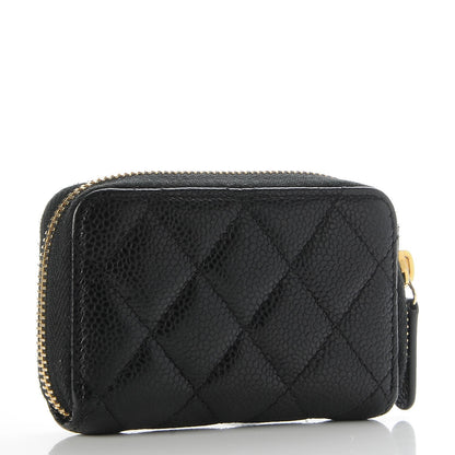 Chanel Caviar Quilted Zip Coin Purse Black 3 of 7