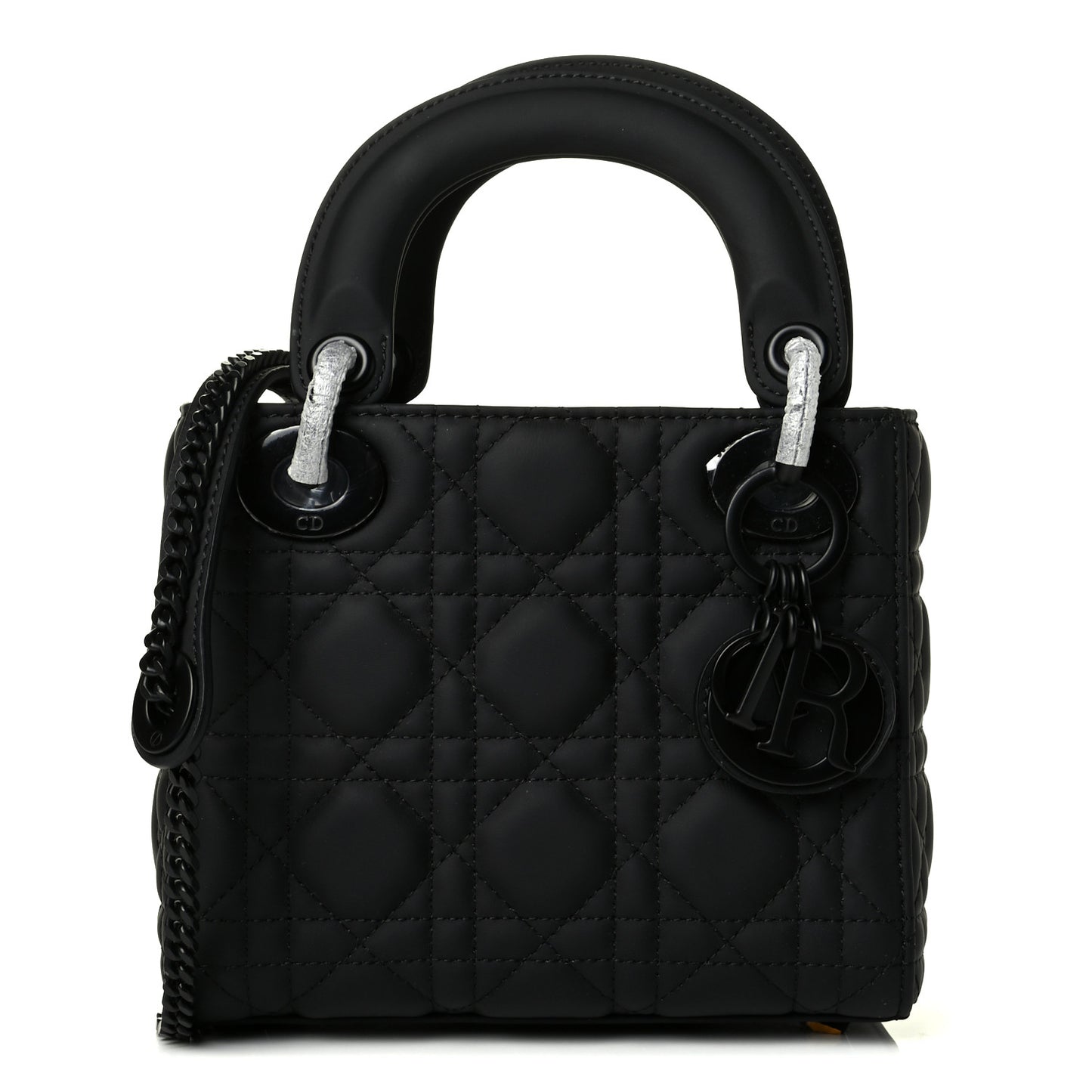 Ultra Matte Calfskin Cannage Mini Lady Dior Black