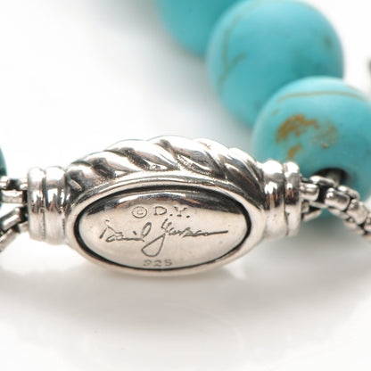 David Yurman Sterling Silver Turquoise 8mm Spiritual Beads Adjustable Bracelet 5 of 5