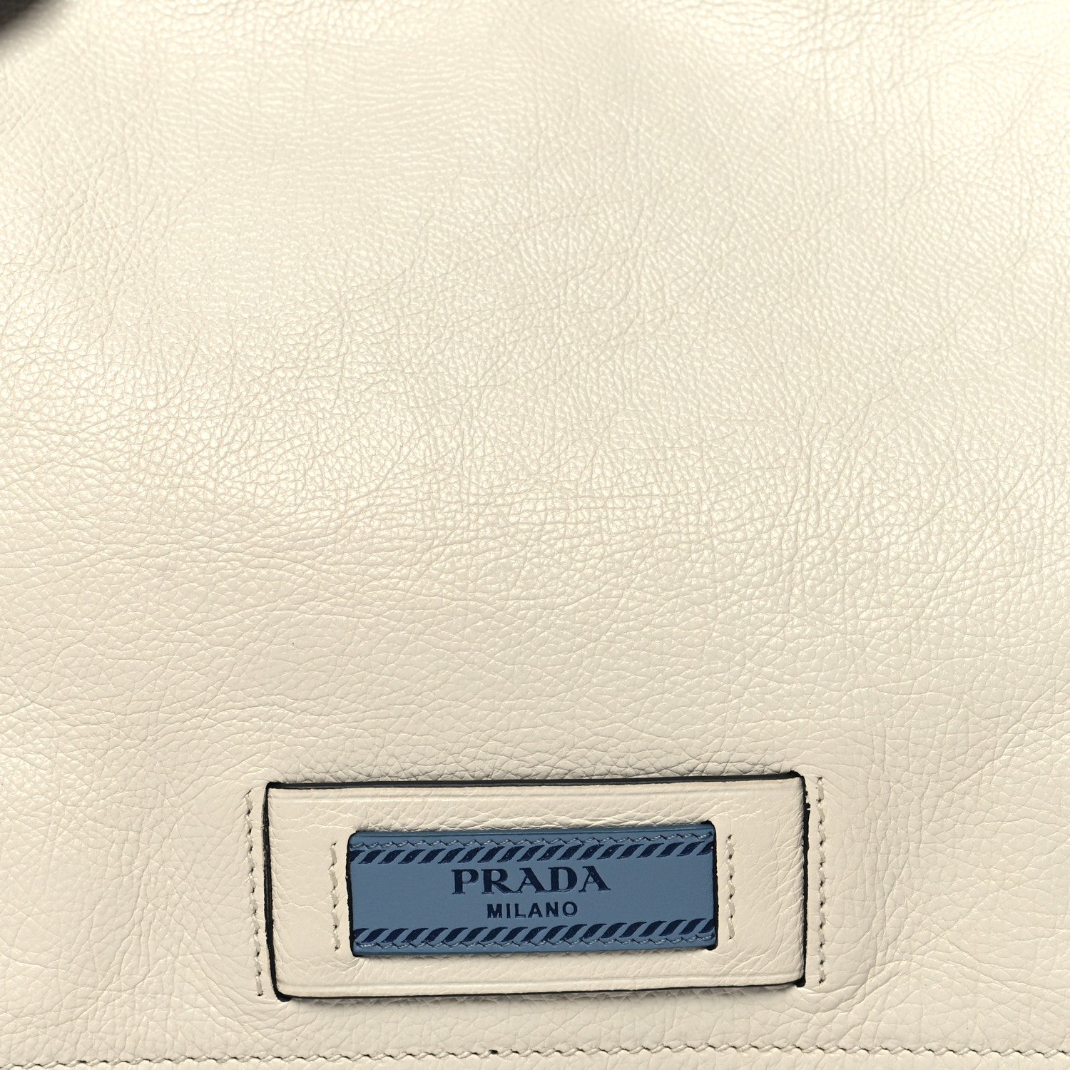 Prada Glace Calf Etiquette Flap Bianco Astra 9 of 11