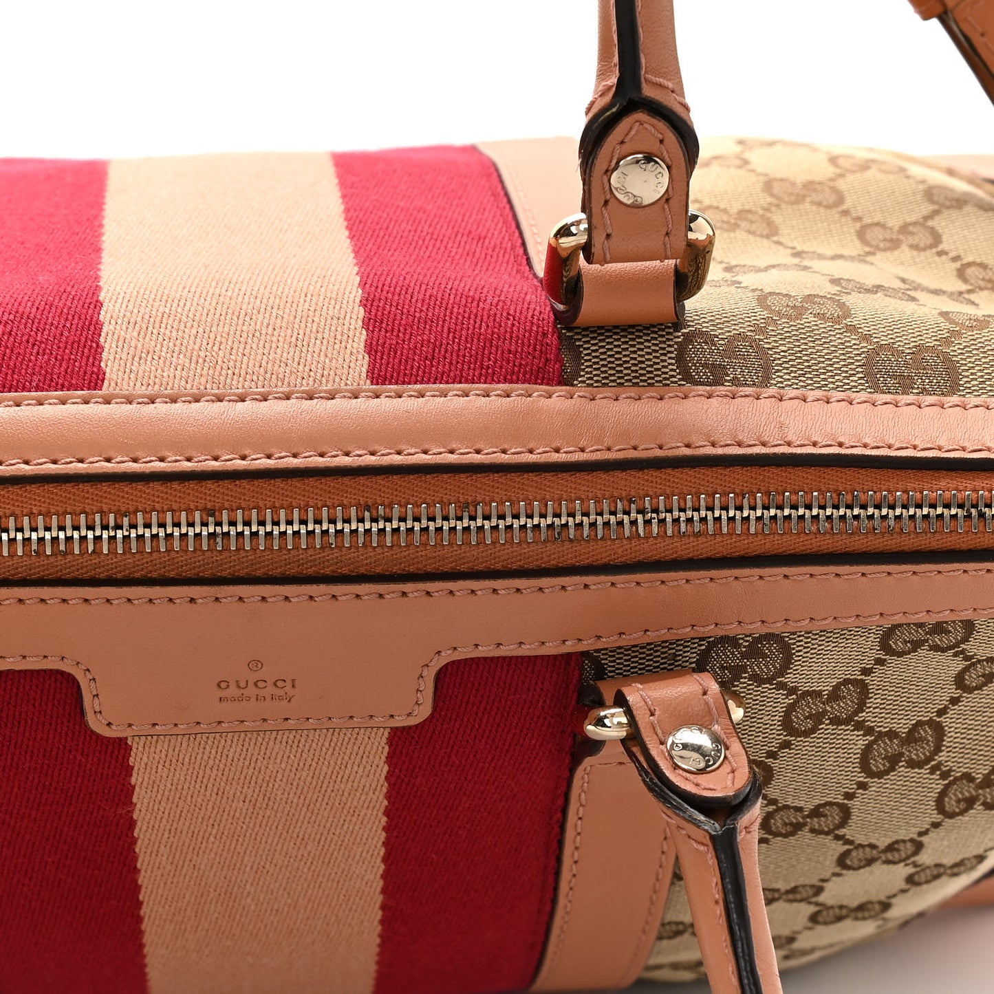 Monogram Vintage Web Medium Top Handle Bag Pink