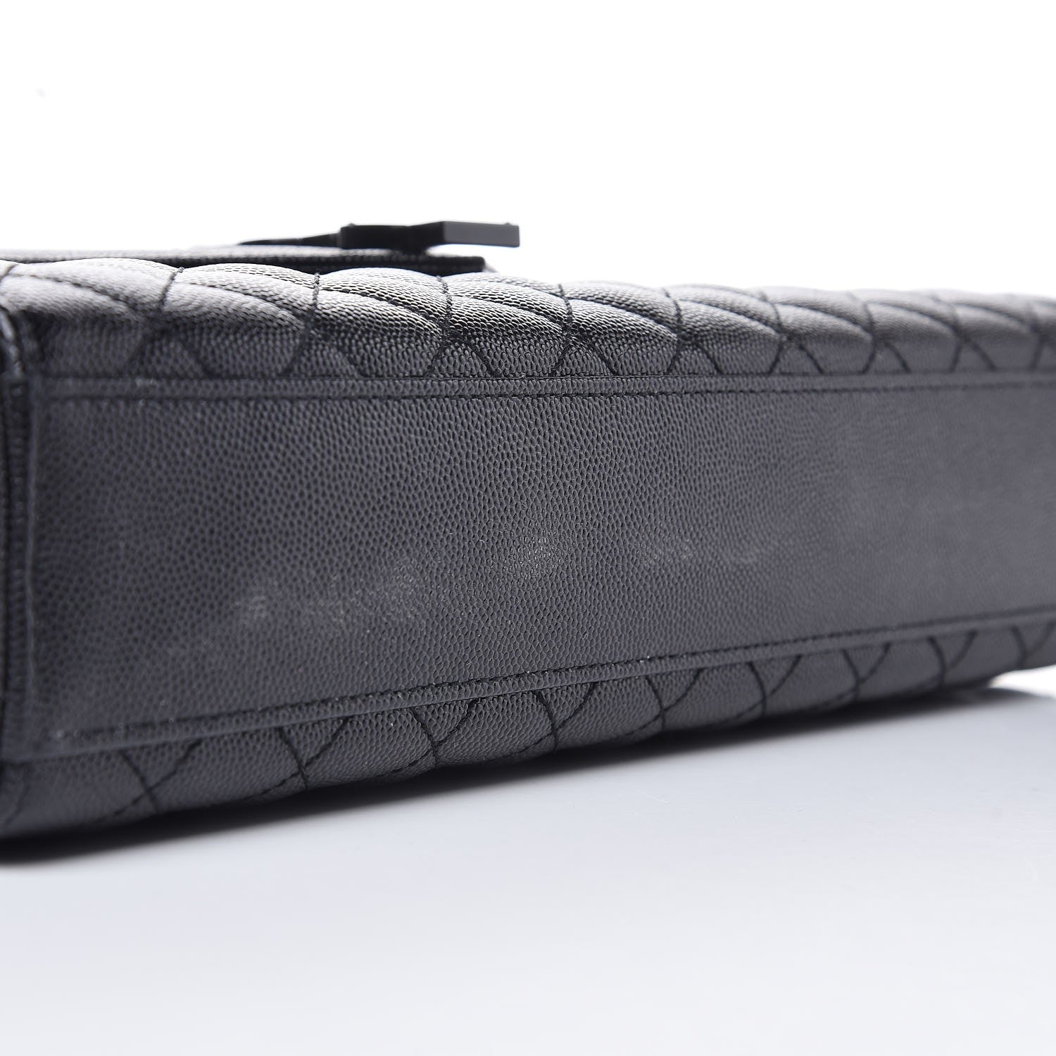 Saint Laurent Grain De Poudre Textured Mixed Matelasse Large Triquilt Monogram Monochrome Satchel Black 8 of 8