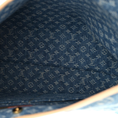 Louis Vuitton Monogram Denim CarryAll MM Blue 5 of 9