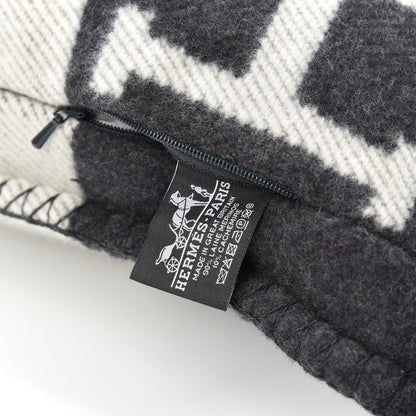 Hermes Wool Cashmere Avalon Pillow PM Ecru Gris Fonce 3 of 3