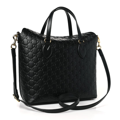 Gucci Guccissima Linea A Foldover Tote Black 3 of 9