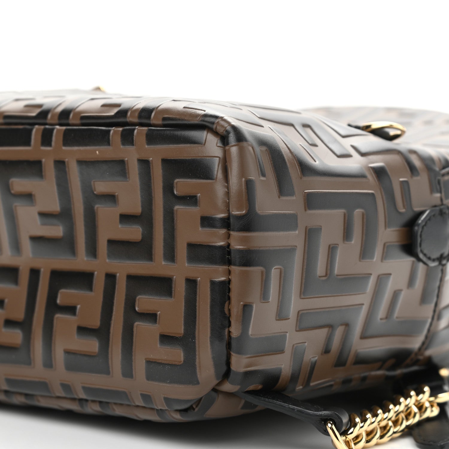 Fendi Vitello Bi-Color FF 1974 Embossed Mini Backpack Maya Black 10 of 10