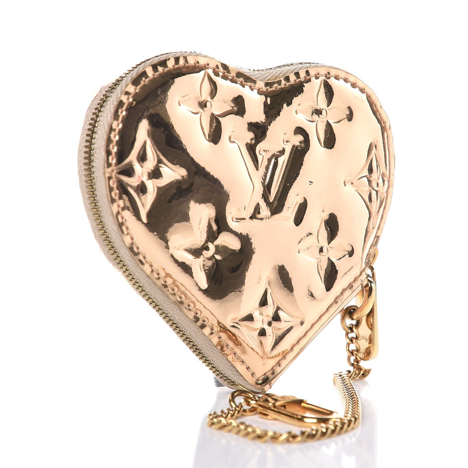 Louis Vuitton Monogram Miroir Heart Coin Purse Gold 3 of 7