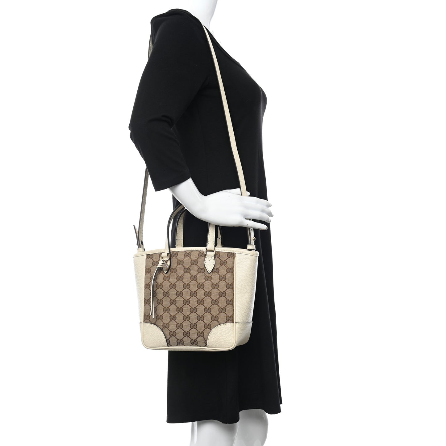 Monogram Small Bree Tote Beige White