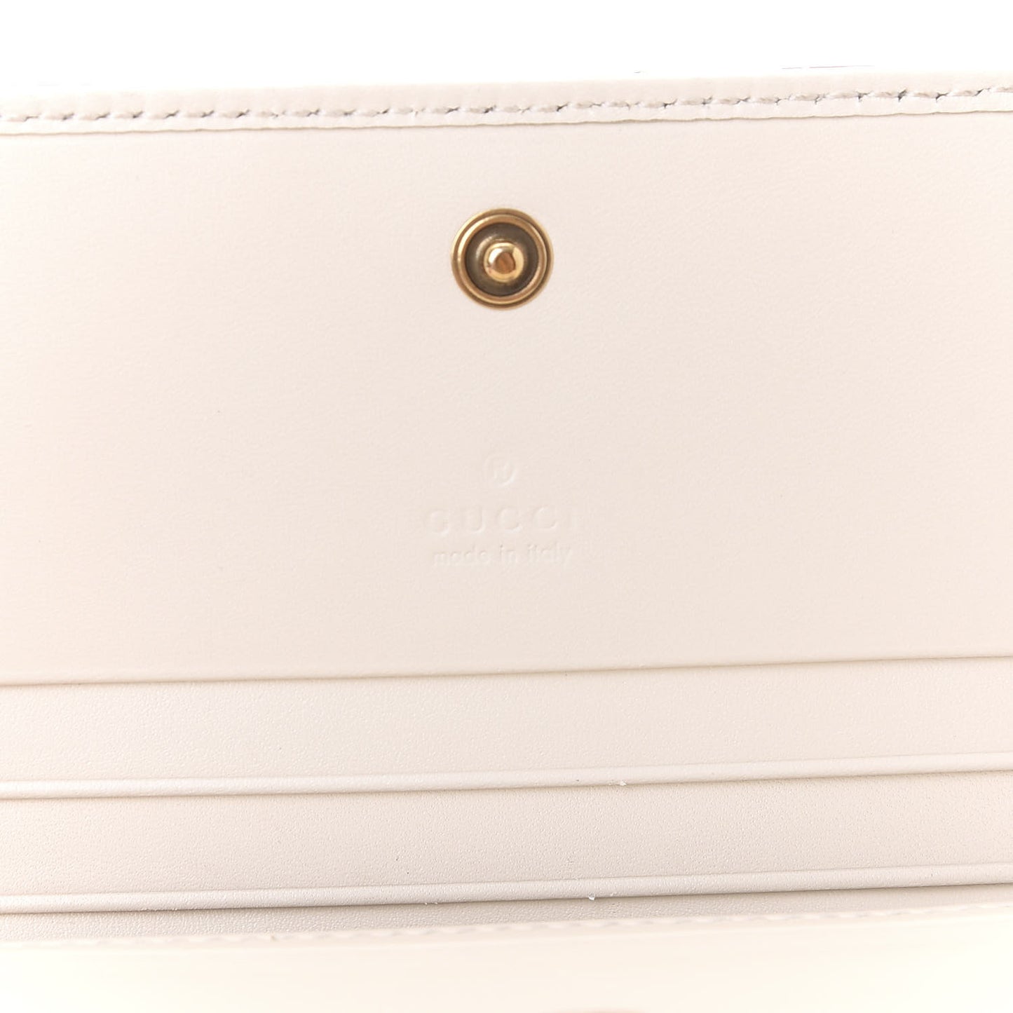 Calfskin Matelasse Trompe L'Oeil Print GG Marmont Card Case Wallet Off White