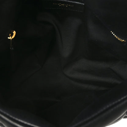Saint Laurent Lambskin Quilted Small Loulou Puffer Monogram Chain Satchel Black 4 of 8