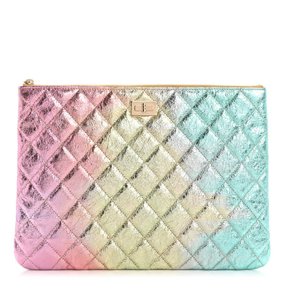 Chanel Metallic Goatskin Quilted Medium 2.55 Reissue Cosmetic Case Multicolor 1 of 7