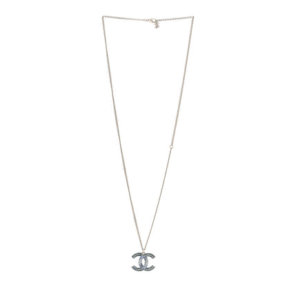 Chanel Crystal Baguette CC Necklace Blue 2 of 4