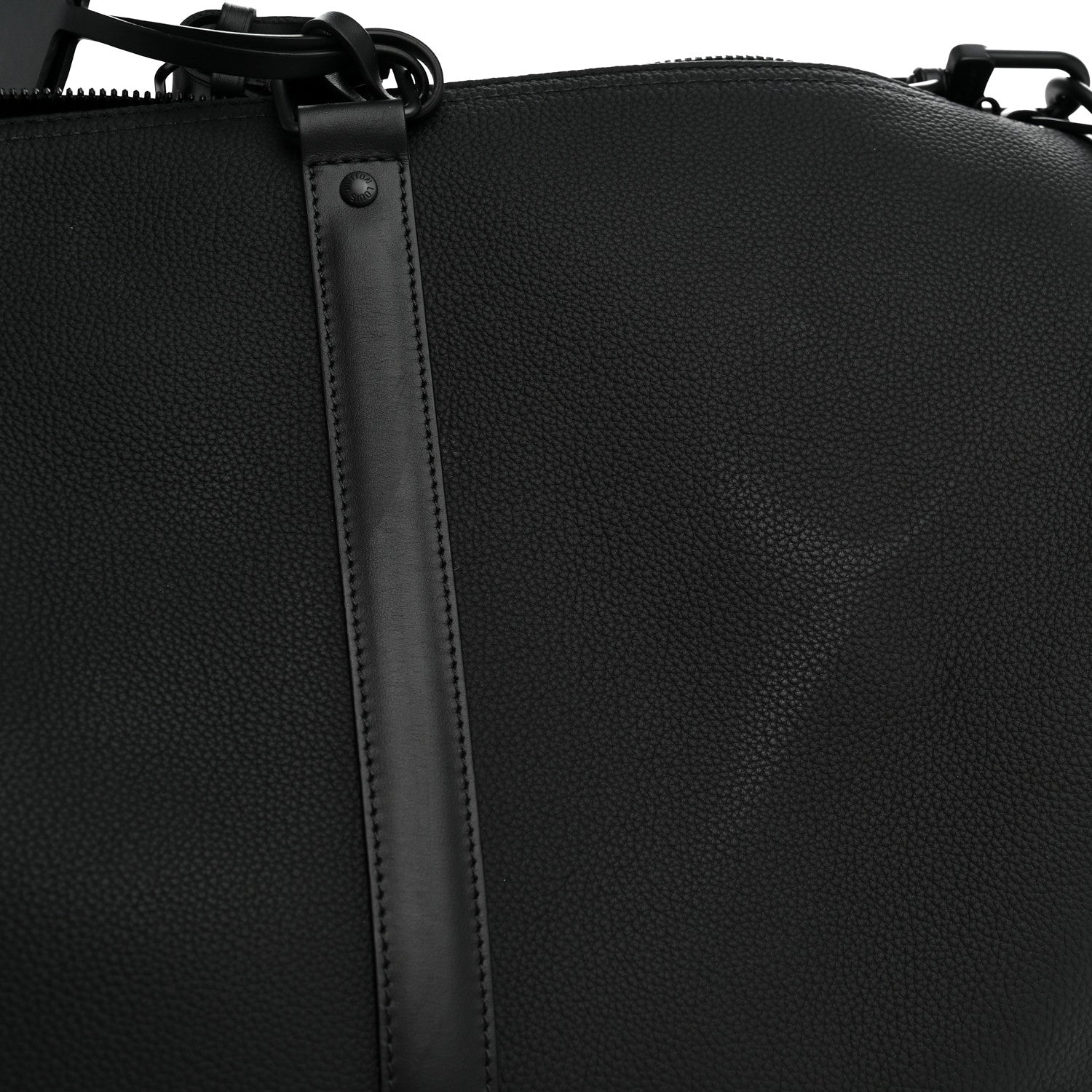 Louis Vuitton Grained Calfskin Aerogram Keepall Bandouliere 50 Black 9 of 9