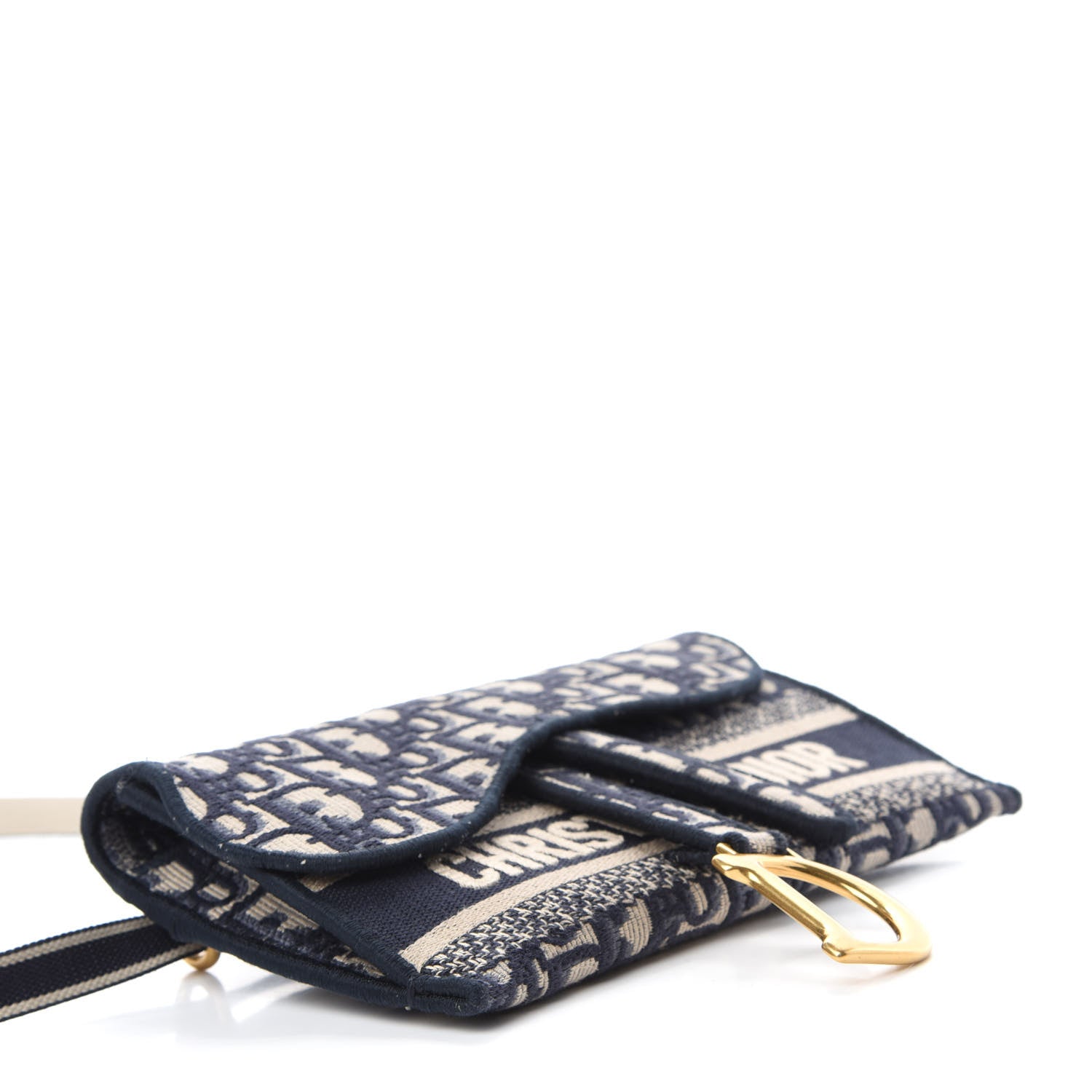 Christian Dior Oblique Slim Saddle Pouch Blue 4 of 11
