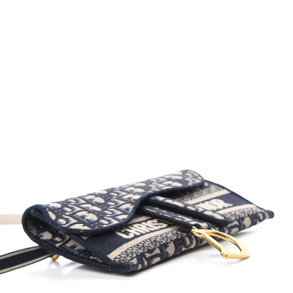 Christian Dior Oblique Slim Saddle Pouch Blue 4 of 11