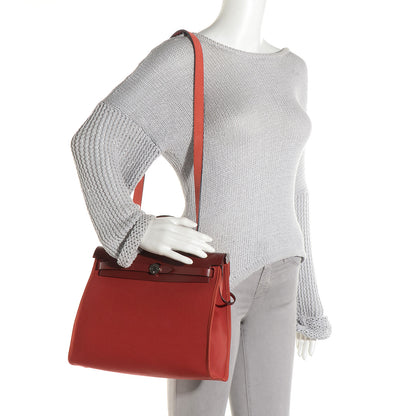 Hermes Toile Herbag Zip 31 PM Rouge H 2 of 12