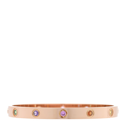 Cartier 18K Pink Gold Sapphire Garnet Amethyst LOVE Bracelet 17 1 of 7