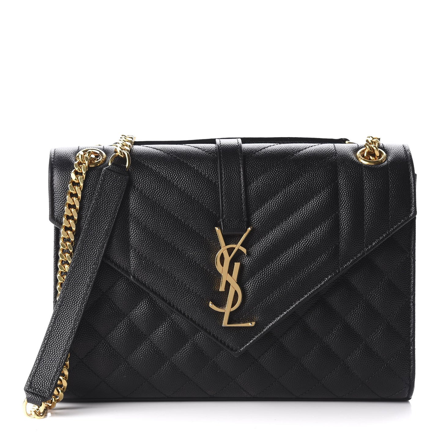 Grain De Poudre Textured Mixed Matelasse Triquilt Medium Monogram Satchel Black