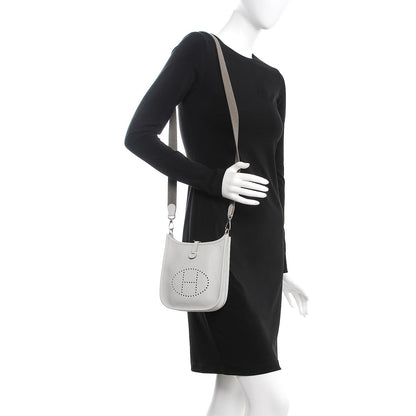Hermes Taurillon Clemence Amazone Evelyne TPM Gris Perle Etoupe 2 of 8