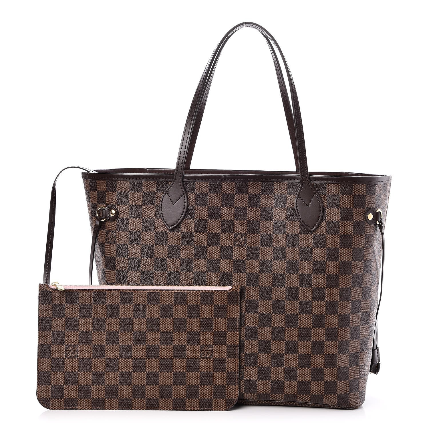 Louis Vuitton Damier Ebene Neo Neverfull MM Rose Ballerine 1 of 7
