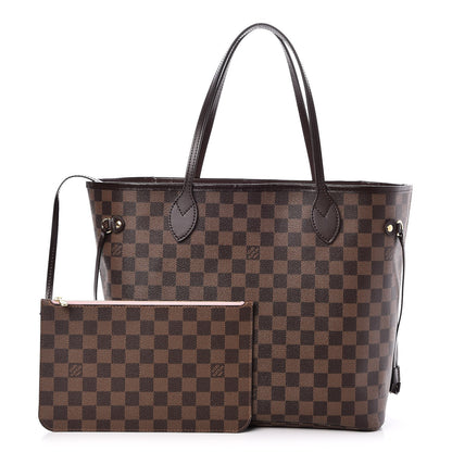 Louis Vuitton Damier Ebene Neo Neverfull MM Rose Ballerine 1 of 7