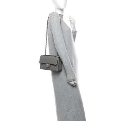 Chanel Caviar Quilted Small Double Flap Grey 2 of 11