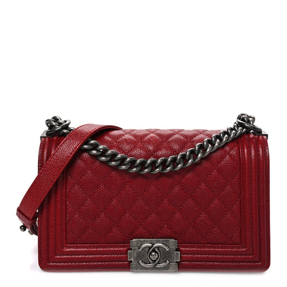Chanel Caviar Quilted Medium Boy Flap Red 1 of 10