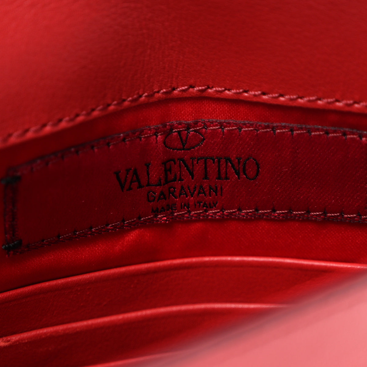 Valentino Garavani Vitello Medium Rockstud Envelope Flat Wristlet Pouch Red 6 of 6