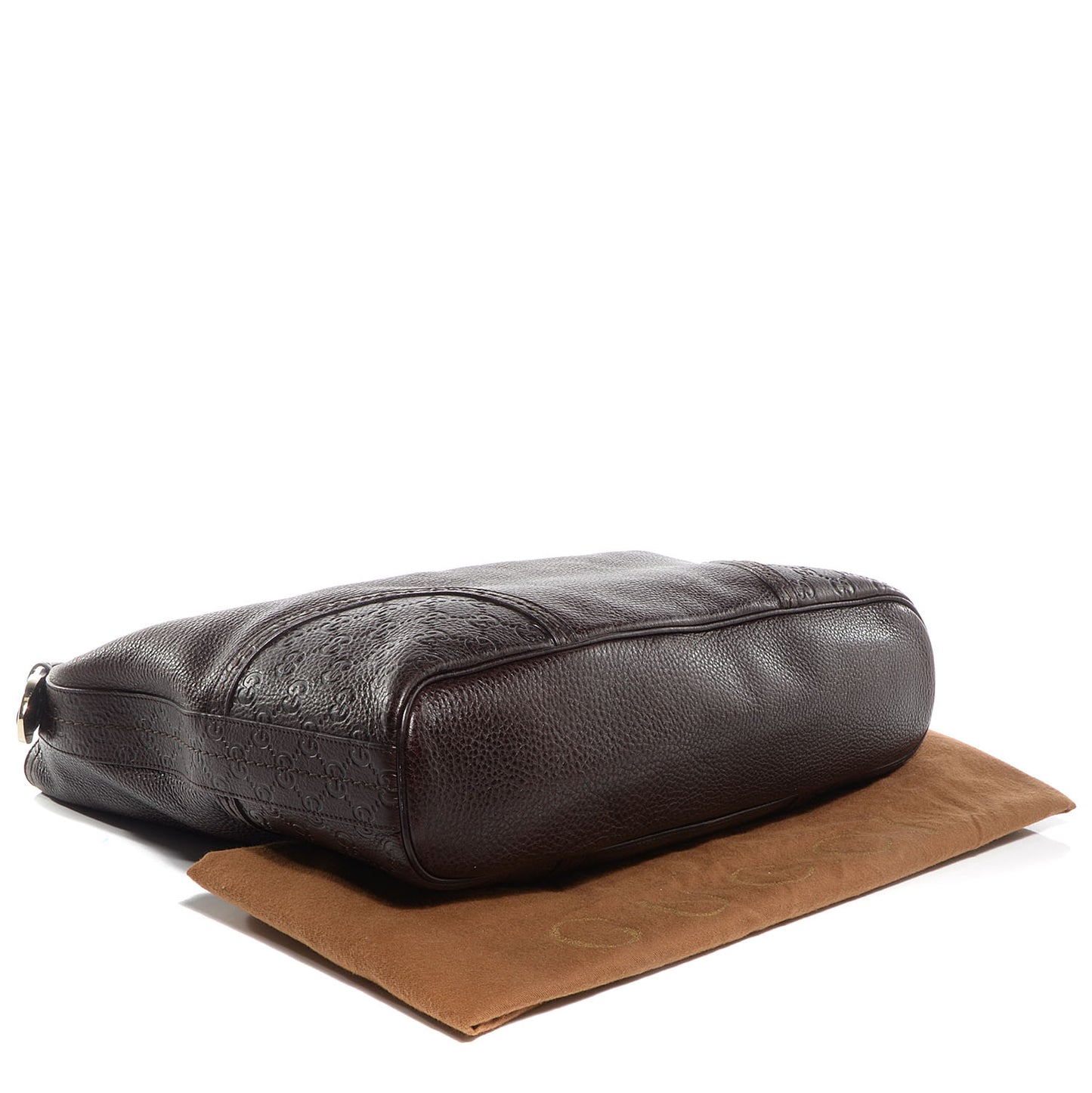 Leather Guccissima Trim Large Signoria Hobo Dark Brown