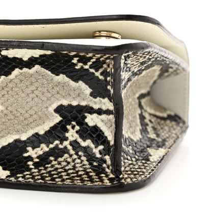 Jimmy Choo Calfskin Snakeskin Embossed Varenne Top Handle Bag White 9 of 12