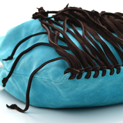 Valentino Garavani Suede Fringe Crystal Snake Ring Evening Bag Turquoise 7 of 9