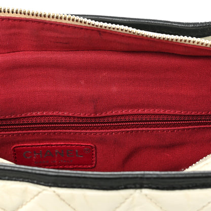 Chanel Aged Calfskin Quilted Medium Gabrielle Hobo Black White 13 of 22