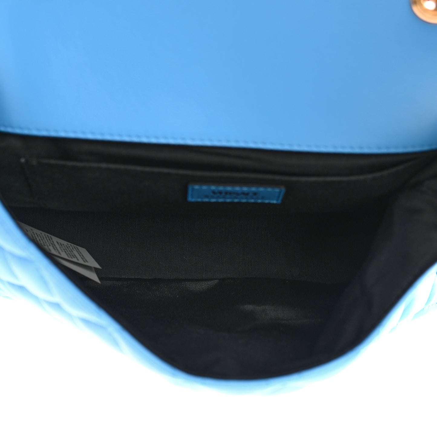 Nappa Quilted Medusa Chain Crossbody Blue
