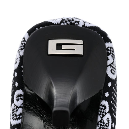 Gucci Technical Jersey Knit GG Monogram Square G 75mm Ankle Boots 38 Black Great White 7 of 9